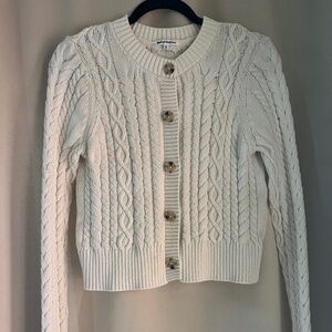 Reformation Forest Cable Knit Cardigan ivory M